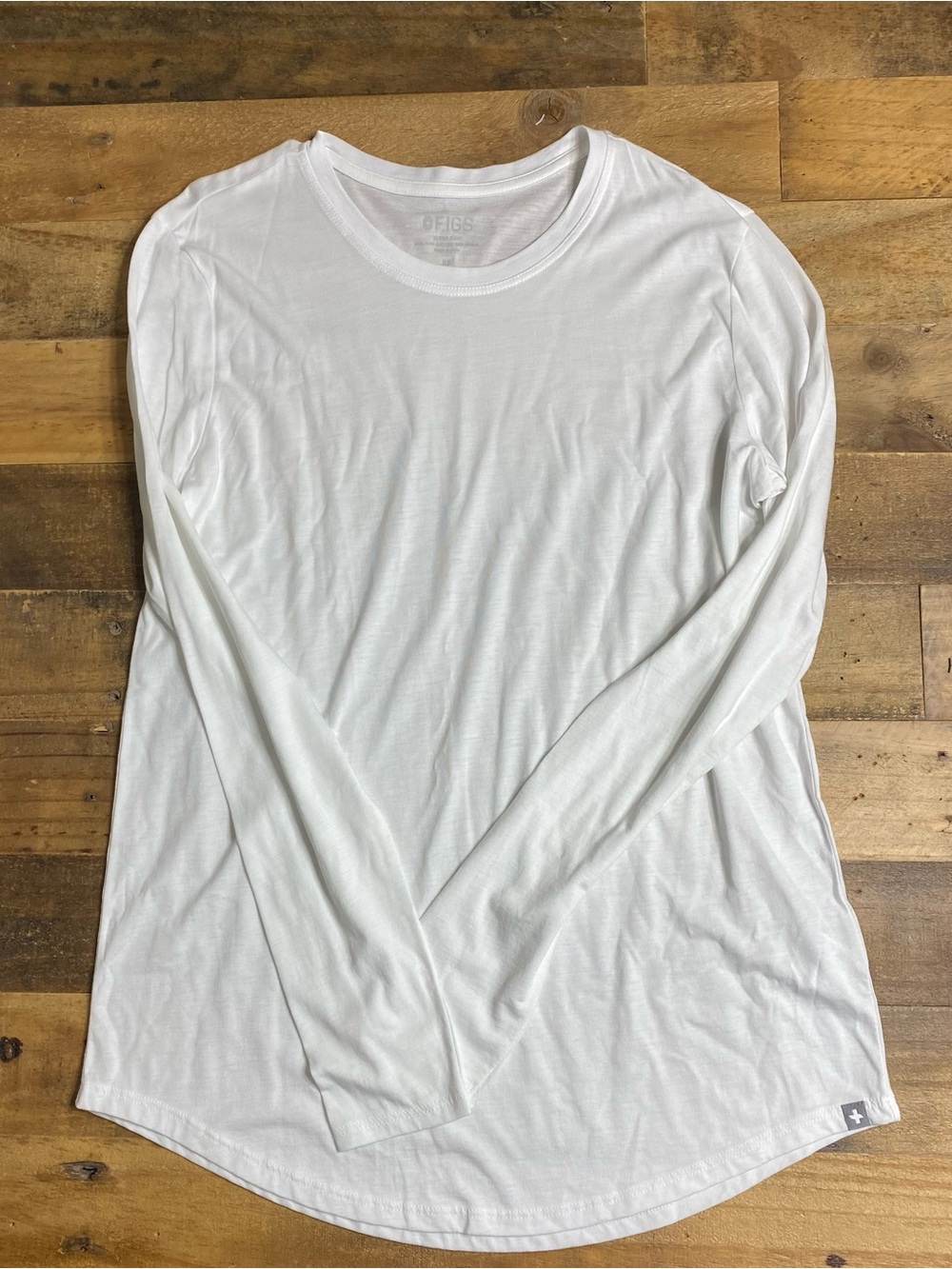 Figs White Long Sleeve Soft Underscrub Top